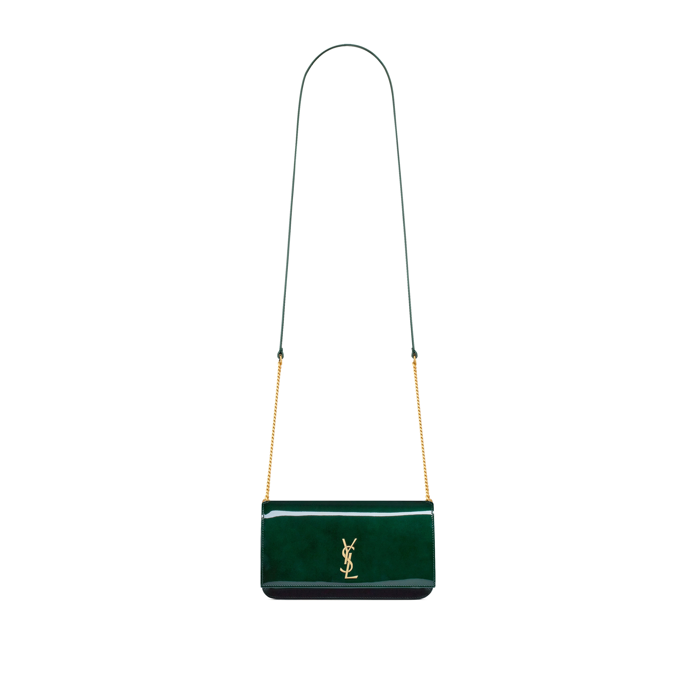 YSL CASSANDRE PHONE HOLDER IN PATENT LEATHER 808548 (18*11*2.5cm)